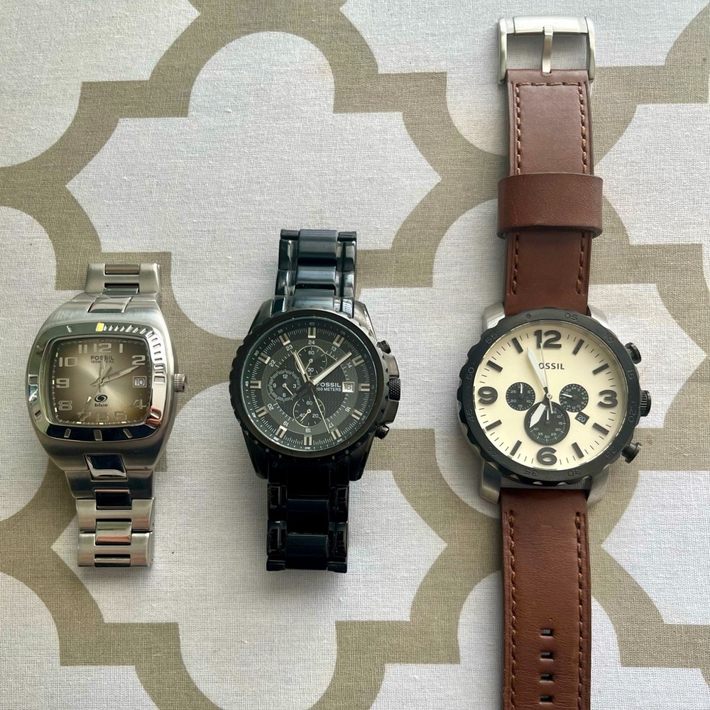 3 Fossil watches. All in very good condition.